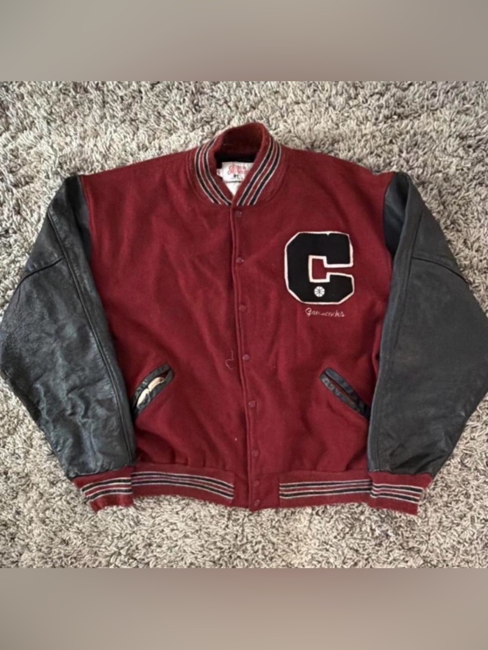 Rare Vintage 70s-80s Wool and Leather Ripon Athletic Varsity Jacket